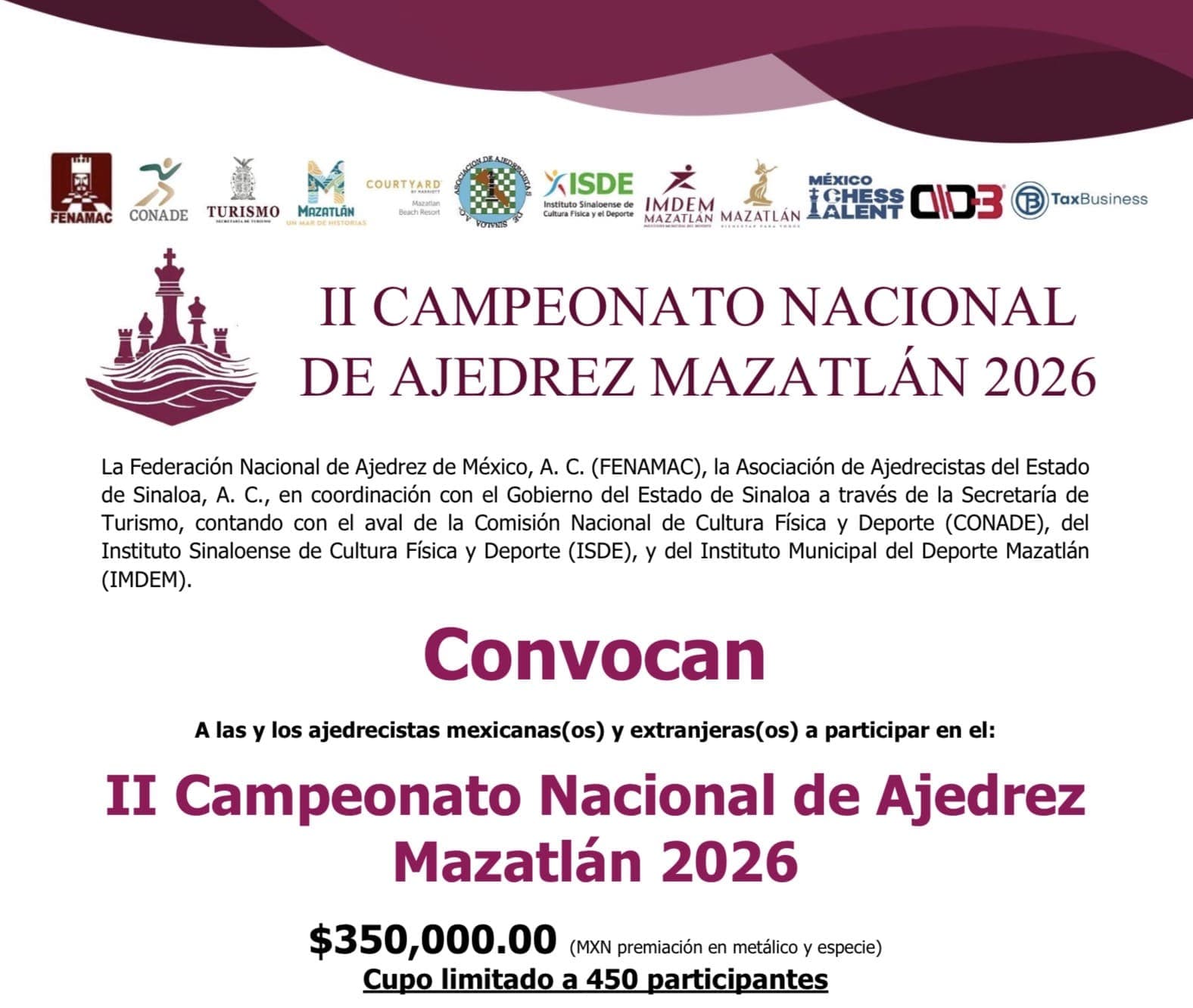 II CAMPEONATO NACIONAL DE AJEDREZ MAZATLÁN 2026